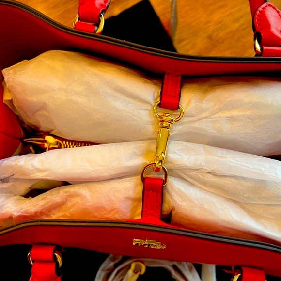 ❤️❤️ Valentine Red LaurenRalphLauren ClassicCrossbody&SatchelAll LeatherLuxurios - Picture 7 of 8